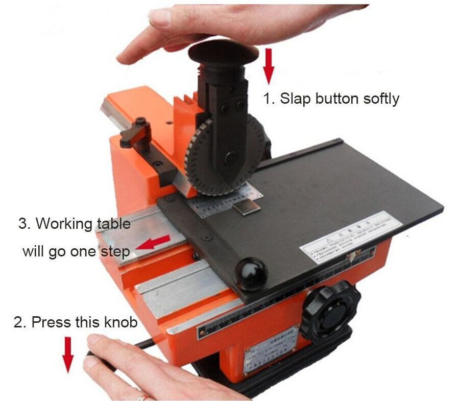 반자동 시트 embosser 금속 스탬핑 프린터 마킹 기계 라벨 4mm 공구 테